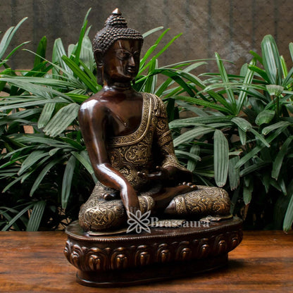 Brass Bhumisprasa Buddha Weight 23 kg & Height 22.5 Inch
