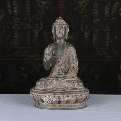 Brass Blessing Buddha Weight 4.7 kg & Height 12 Inch