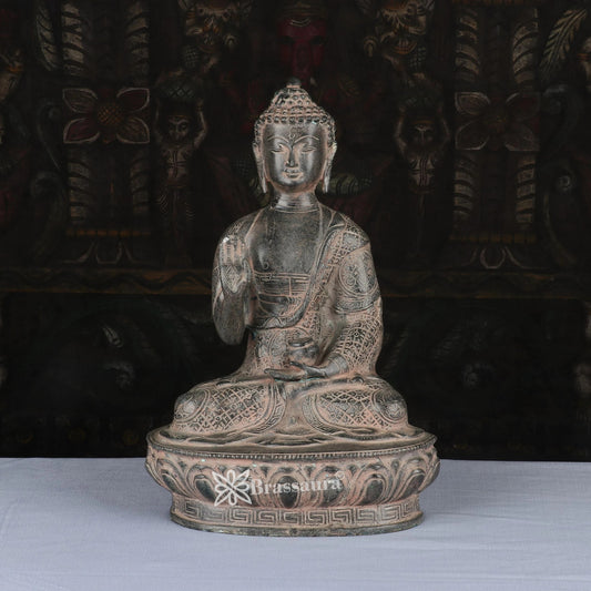 Brass Blessing Buddha Weight 4.7 kg & Height 12 Inch
