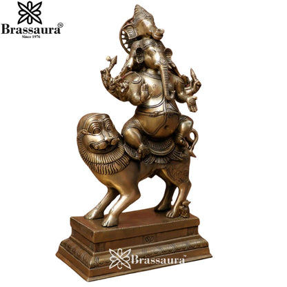 Brass Heramba Ganesha Statue Weight 24 Kg & Height 24 Inch