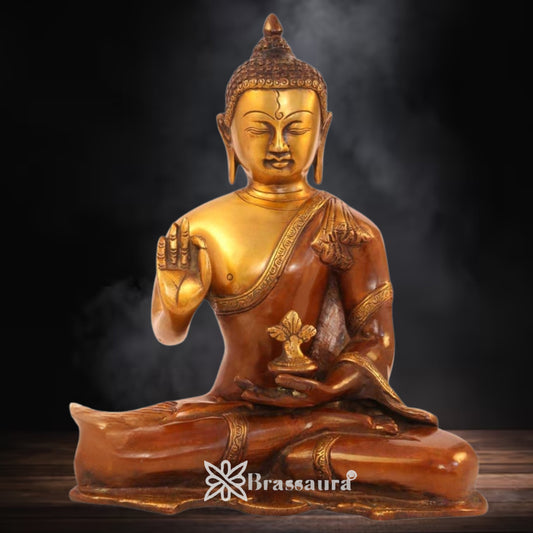 Brass Vintage Buddha Weight 3.9 Kg & Height 10 inch