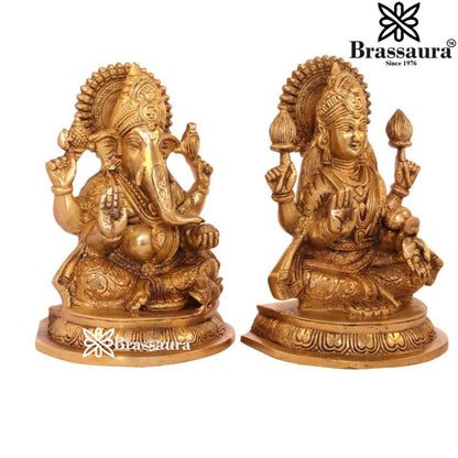 Brass Artistic Lakshmi Ganesh Weight 6 Kg & Height 8 Inch