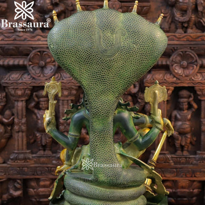 Brass Vishnu On Sheshnaag Statue Weight 34.76 Kg And Height 29 Inch