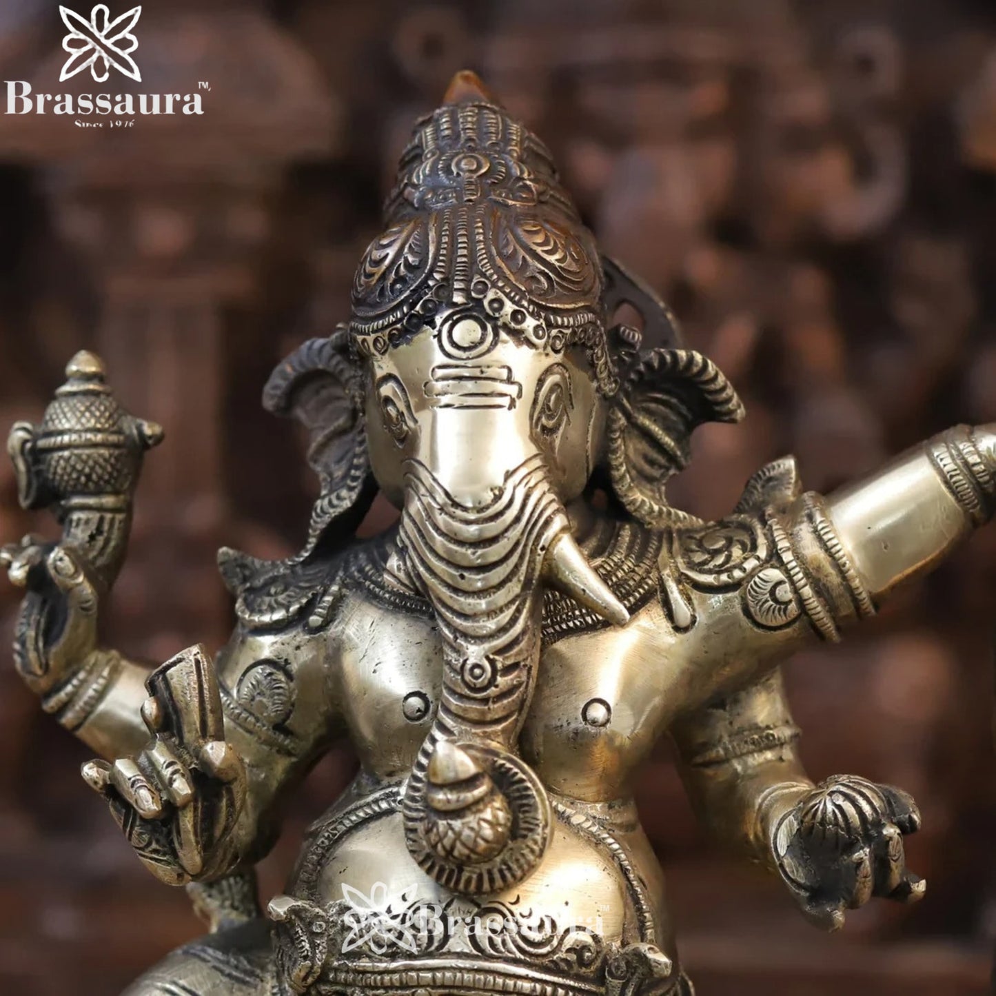 Brass Dancing Ganesha Weight 9 Kg & Height 19 Inch