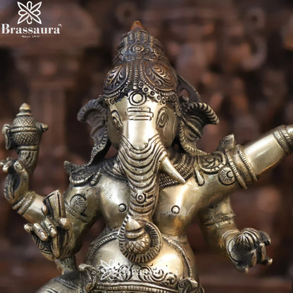 Brass Dancing Ganesha Weight 9 Kg & Height 19 Inch