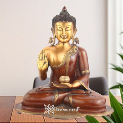 Brass Blessing Buddha Weight 16 Kg & Height 21 Inch