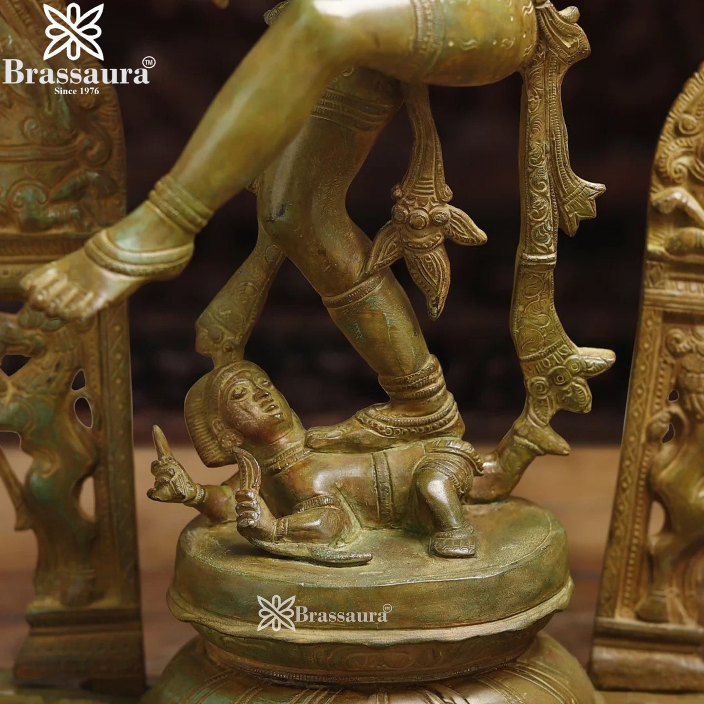 Brass Patina Dancing Natraj Statue Weight 16.16 Kg And Height 26 Inch