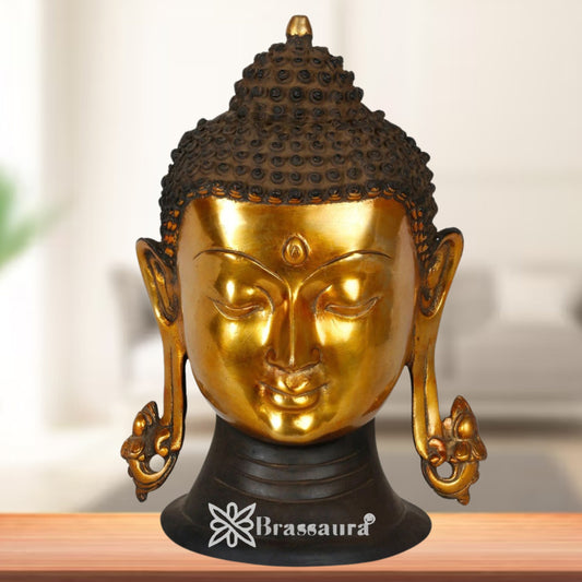 Brass Head Buddha Weight 6 kg & Height 11 Inch