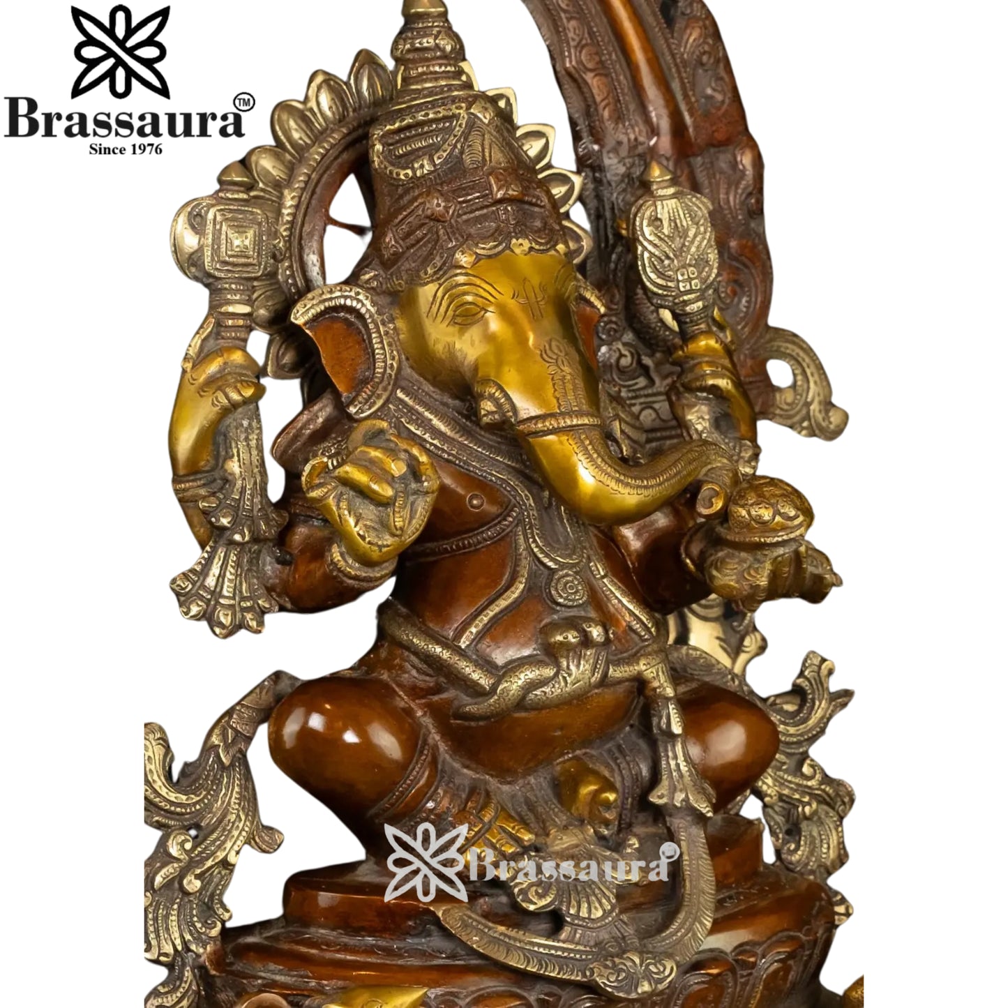 Brass Ganesha Statue Weight 25 Kg And Height 27.5 Inch