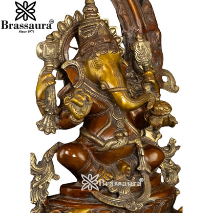 Brass Ganesha Statue Weight 25 Kg And Height 27.5 Inch