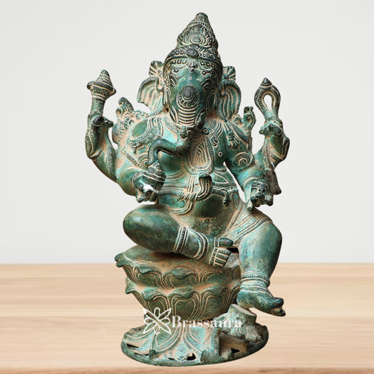 Brass Artistic Ganesha Weight 6.5 Kg & Height 12 Inch