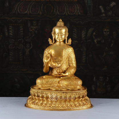 Brass Blessing Royal Golden Buddha Weight 9.6 kg & Height 16 Cm