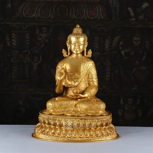 Brass Blessing Royal Golden Buddha Weight 9.6 kg & Height 16 Cm