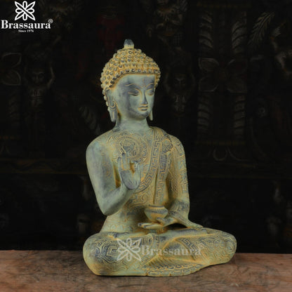 Brass Blessing Buddha Weight 5.6 kg & Height 13 Inch