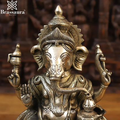 Brass Ganesha Weight 9 Kg & Height 15 Inch