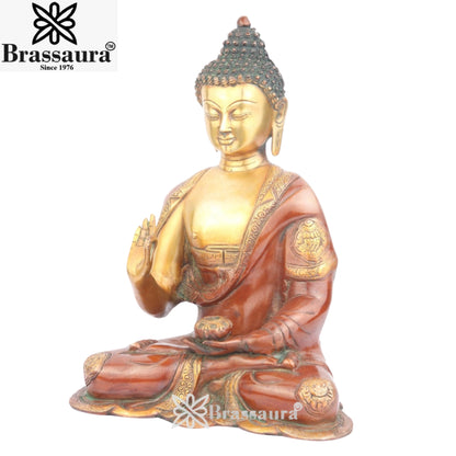 Brass Blessing Buddha Weight 7 Kg & Height 15 Inch