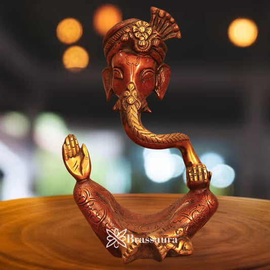 Brass Modern Ganesha Statue Weight 2.7 Kg & Height 10.2 Inch