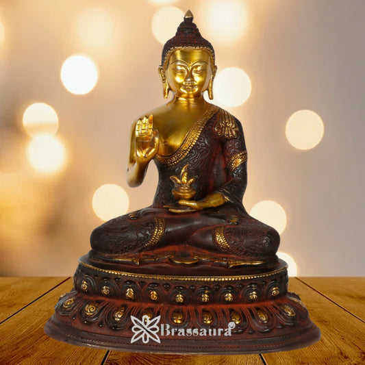 Brass Blessing Buddha Weight 7 kg & Height 12 Inch