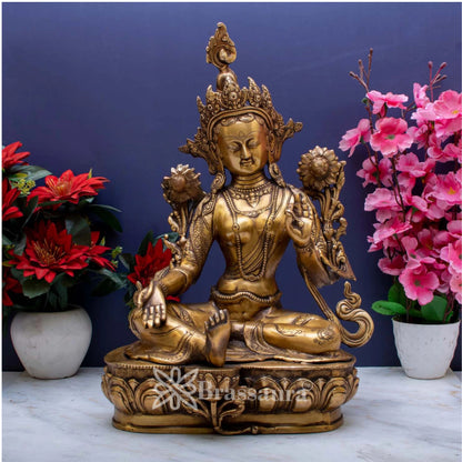 Brass  Artistic Tara Weight 10 Kg & Height 18 Inch