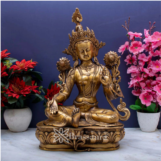 Brass  Artistic Tara Weight 10 Kg & Height 18 Inch