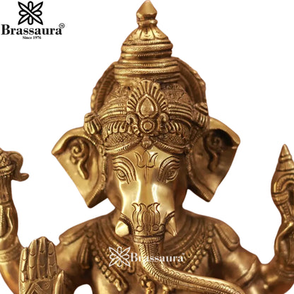 Brass Ganesha Statue Weight 5.35 Kg And Height 12.5 Inch