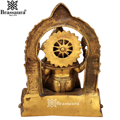 Brass Super fine Ring Ganesha Statue Weight 14.4 Kg & Height 16 Inch