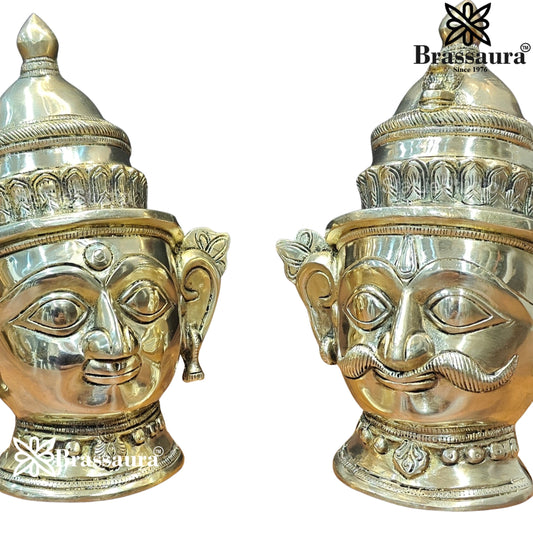 Brass Artistic Shiva & Parvati Mukhlingam Weight 3 Kg & Height 8.5 Inch