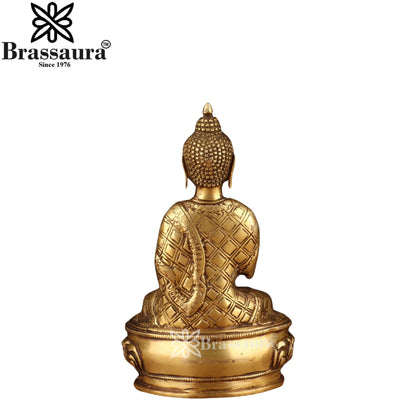 Brass Blessing Buddha Weight 3.8 kg & Height 9 Inch