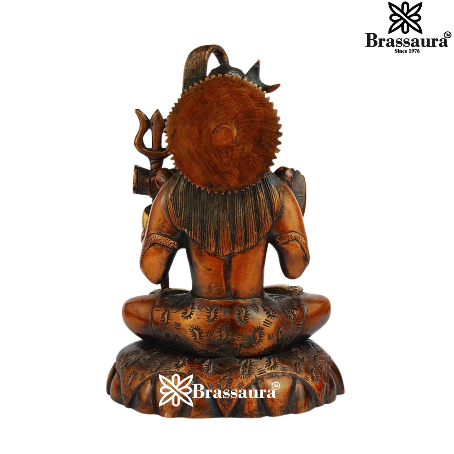 Brassaura™ Majestic Brass Shiva Murti – Height 10 Inches & Weight 3 Kgs | Devotional Idol