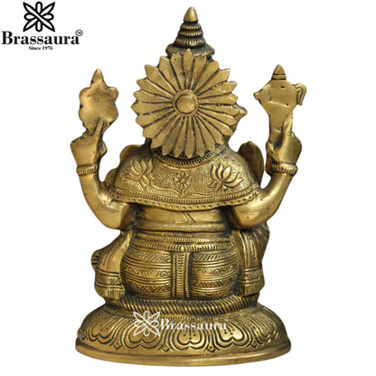 Brass Ganesha Statue Weight 2 Kg & Height 8 Inch