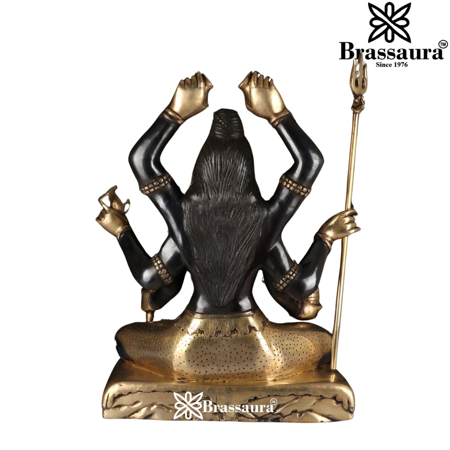 Brassaura™ Traditional Brass Lord Shiva Murti – Height 30 & Weight 48 Kgs | Sacred Home Accent