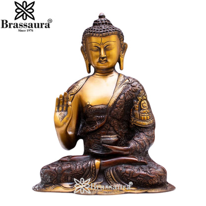 Brass Bhumisprasa Buddha Weight 5 kg & Height 11 Inch