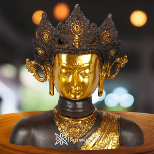 Brass Gem Stone Work Tara Weight 10.5 Kg & Height 16  Inch