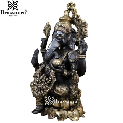 Brass Jewellery Ganesha Statue Weight 20.5 Kg & Height 21 Inch