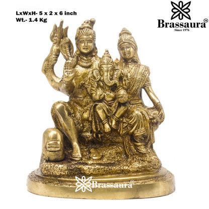Brass Classic Shiv Family  Weight 1.4 Kg & Height 6 Inch