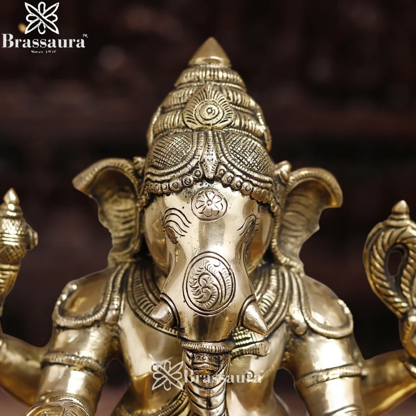 Brass Ganesha & Shivling Weight 15.8 Kg & Height 14.5 Inch