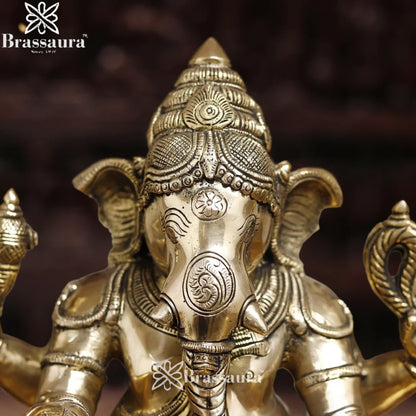 Brass Ganesha & Shivling Weight 15.8 Kg & Height 14.5 Inch