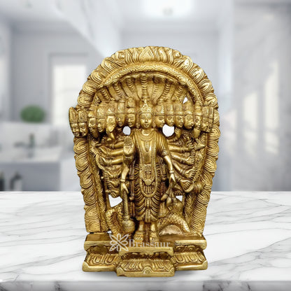 Brass Vishvarupa Vishnu Statue Weight 9.5 Kg And Height 15 Inch