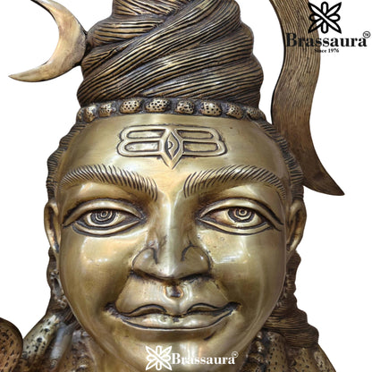 Brass Artistic Shiva Mukhlingam Weight 13.8 Kg & Height 20 Inch
