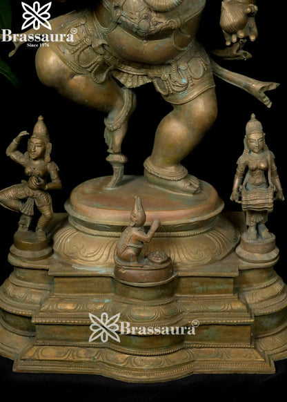 Bronze Dancing Ganesha Statue Weight 61 Kg And Height 34 Inch