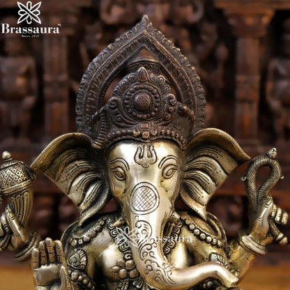 Brass Elephant Ganesha Weight 17 Kg & Height 16.5 Inch