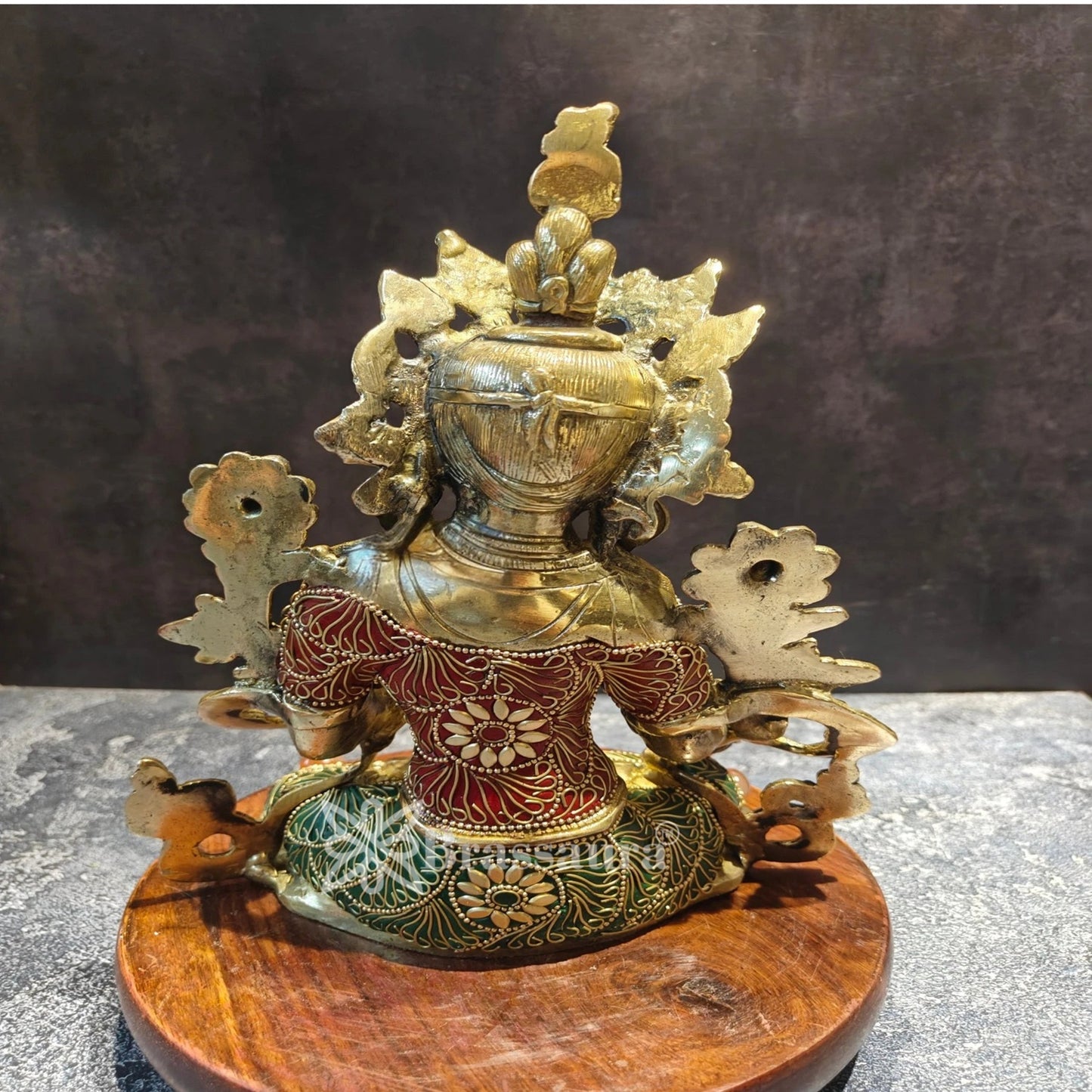 Brass Gem Stone Work Tara Weight 3.1 Kg & Height 11 Inch