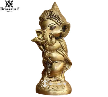 Brass Ganesha Statue Weight .9 Kg And Height 6.5 Inch