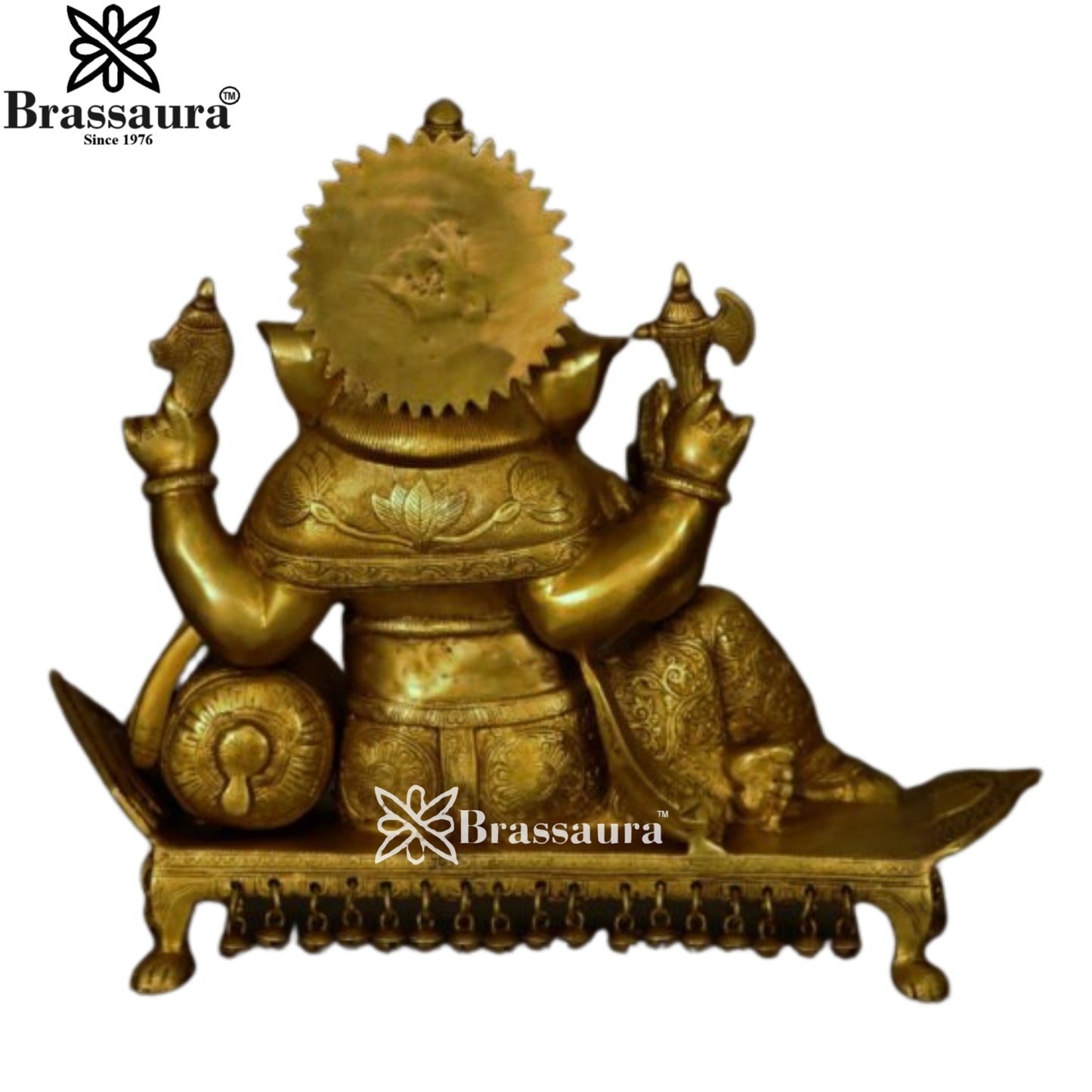 Brass Relaxing Ganesha Statue Weight 16.9 Kg & Height 16 Inch