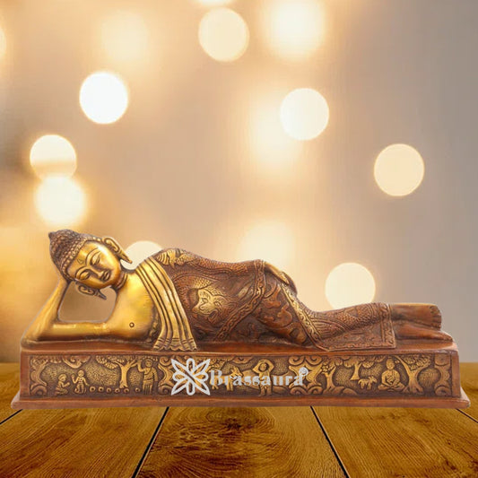 Brass Vintage Relaxing Buddha Weight 2.6 Kg & Height 5 inch