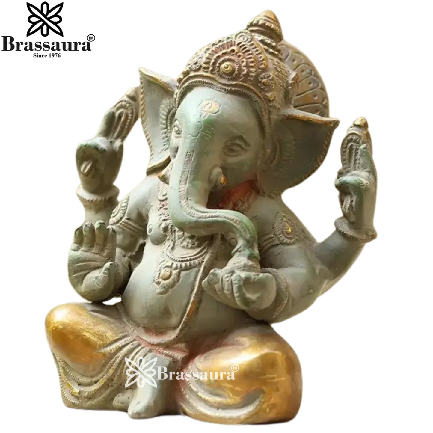 Brass Ganesha Statue Weight 2.2 Kg And Height 6 Inch