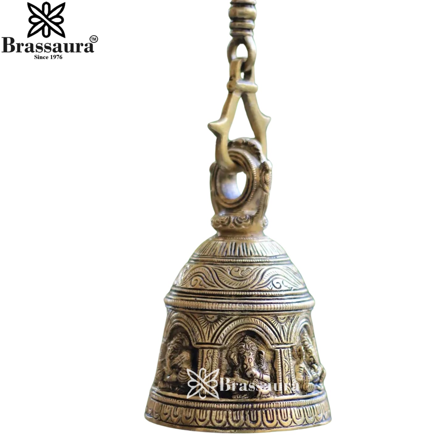 Brass Ganesha Bell Statue Weight 1.95 Kg And Height 26 Inch