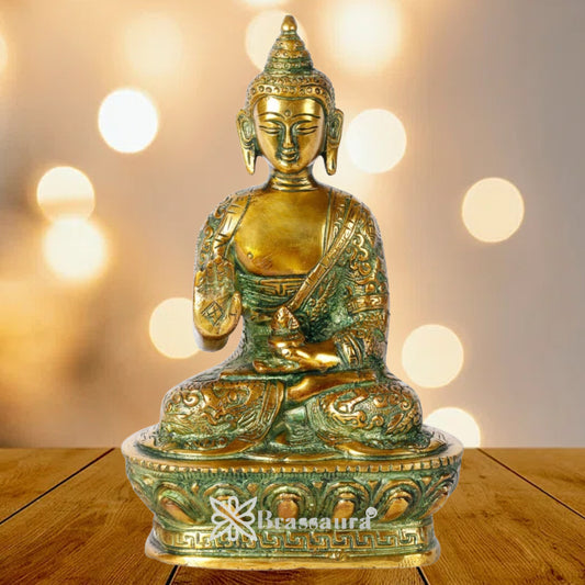 Brass Blessing Buddha Weight 1 kg & Height 7 Inch