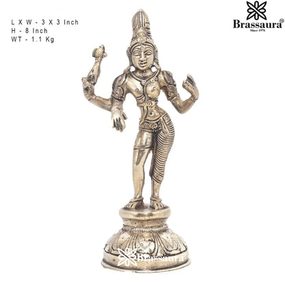 Brass Royal Golden Aardhnareshwar Statue Weight 1.1 kg & Height 8 Inch