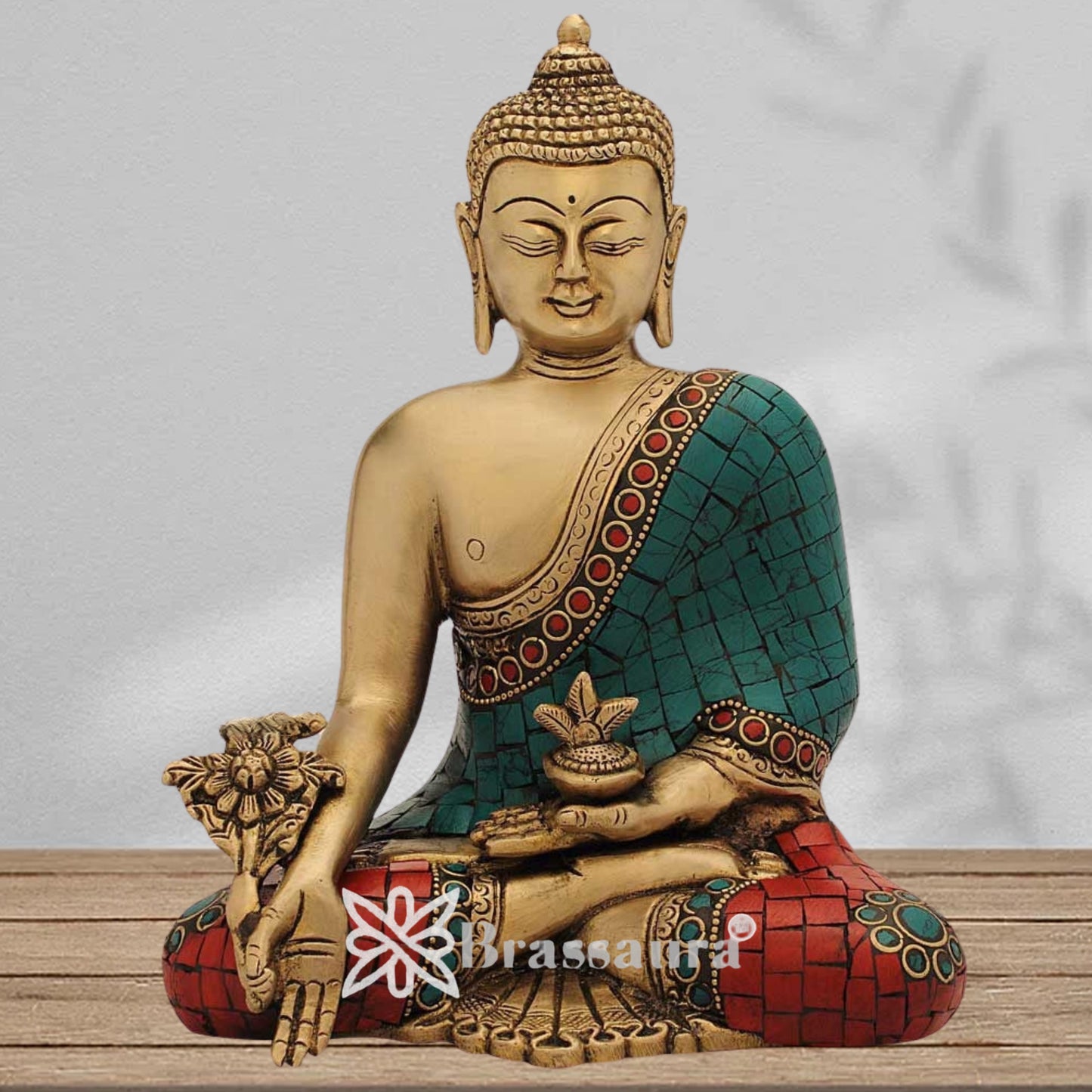Brass Classic Buddha Weight 2.8 Kg & Height 8 Inch